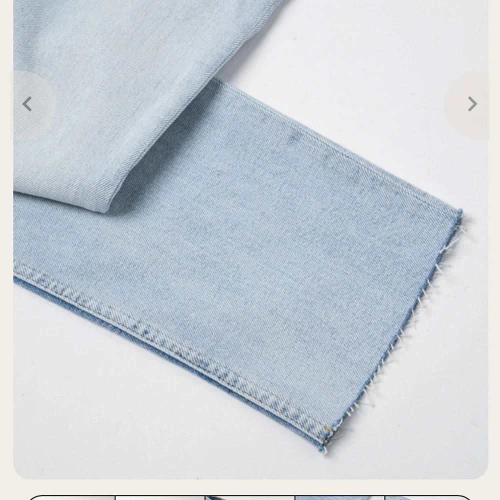 RE/DONE 70’s High Rise Stove Pipe Jeans Crops Raw Edge in Light 14 - Picture 4 of 11